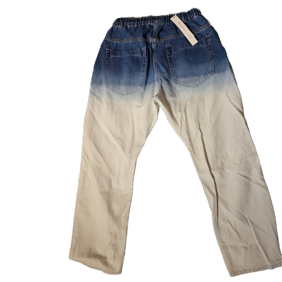 Mustard Seed Ombre Cropped Drawstring Jean in M - Picture 3 of 8